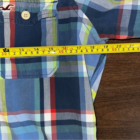 Y2K Hollister Men's Multicolor Plaid Button-Down Shirt Medium 100% Cotton READ - Picture 12 of 13